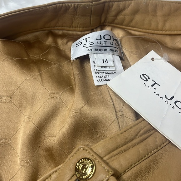 ST. JOHN COUTURE by Marie Gray 100% LEATHER COUTURE PANTS - Picture 7 of 16